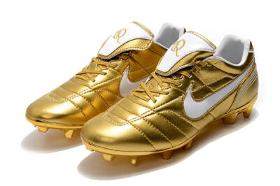 Nike Tiempo Legend 7 Elite R10 FG Low-Tops Soccer Cleats - Gold/White