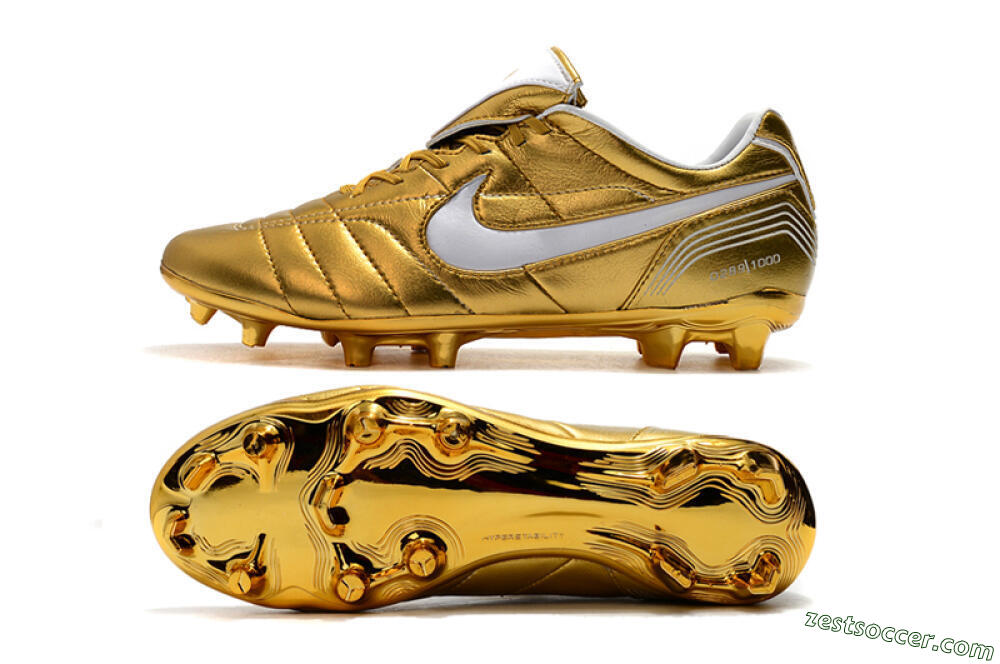 Nike Tiempo Legend 7 Elite R10 FG Low-Tops Soccer Cleats - Gold/White 1