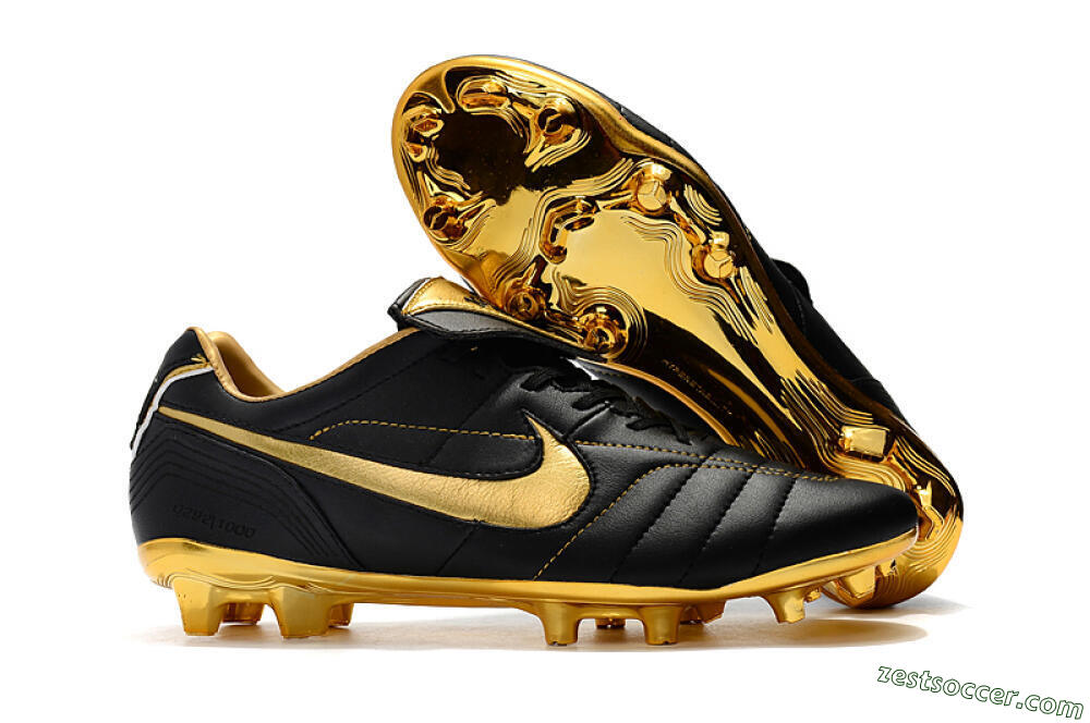 Nike Tiempo Legend 7 Elite R10 FG Low-Tops Soccer Cleats - Black/Gold 0