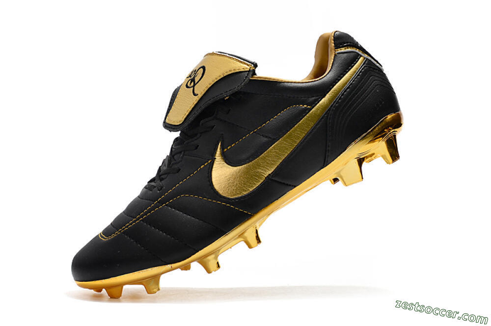 Nike Tiempo Legend 7 Elite R10 FG Low-Tops Soccer Cleats - Black/Gold 8