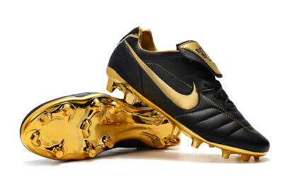 Nike Tiempo Legend 7 Elite R10 FG Low-Tops Soccer Cleats - Black/Gold