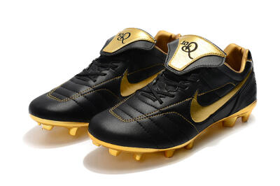 Nike Tiempo Legend 7 Elite R10 FG Low-Tops Soccer Cleats - Black/Gold