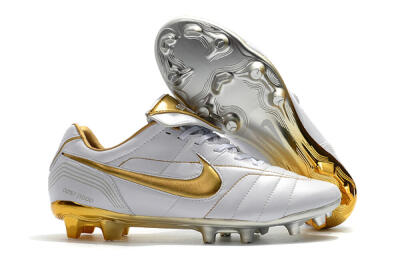 Nike Tiempo Legend 7 Elite R10 FG Low-Tops Soccer Cleats - White/Gold
