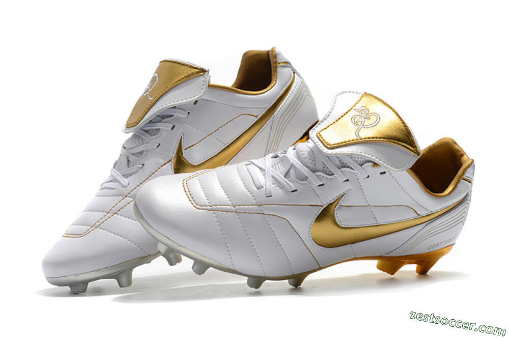 Nike Tiempo Legend 7 Elite R10 FG Low-Tops Soccer Cleats - White/Gold 6
