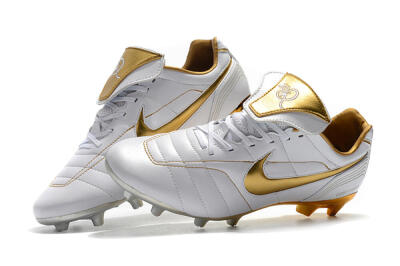 Nike Tiempo Legend 7 Elite R10 FG Low-Tops Soccer Cleats - White/Gold