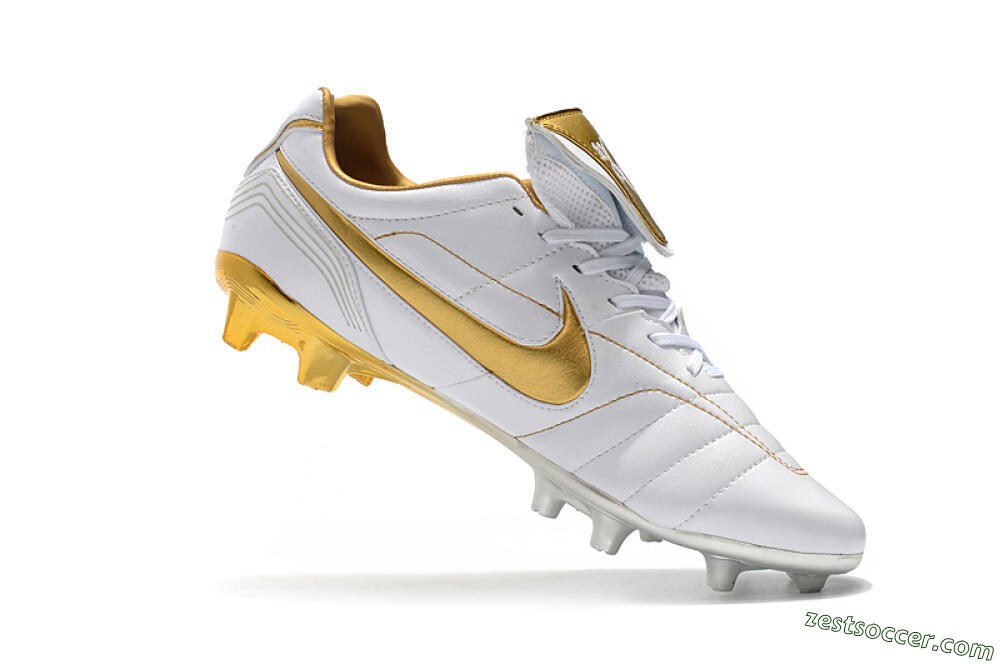 Nike Tiempo Legend 7 Elite R10 FG Low-Tops Soccer Cleats - White/Gold 7