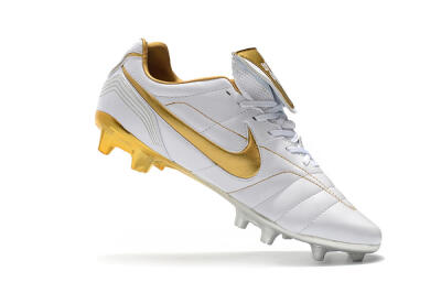 Nike Tiempo Legend 7 Elite R10 FG Low-Tops Soccer Cleats - White/Gold