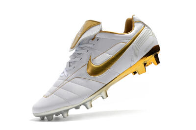 Nike Tiempo Legend 7 Elite R10 FG Low-Tops Soccer Cleats - White/Gold
