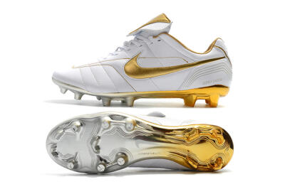 Nike Tiempo Legend 7 Elite R10 FG Low-Tops Soccer Cleats - White/Gold