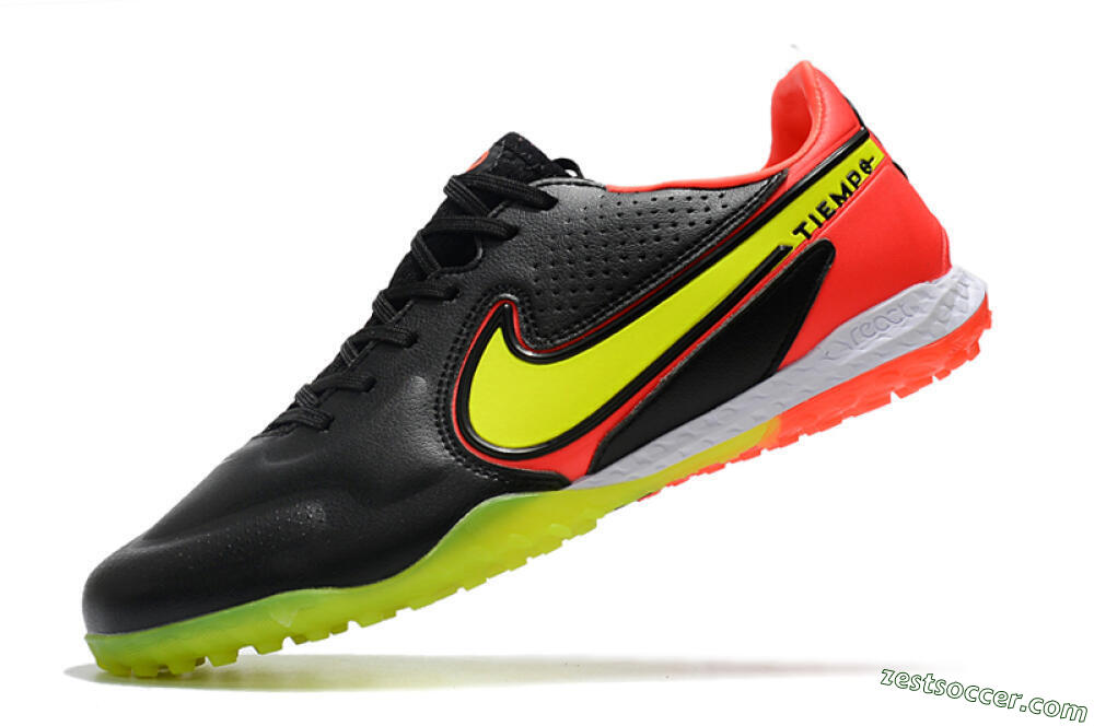 Nike React Tiempo Legend 9 Pro TF Low-Tops Soccer Shoes - Black/Yellow/Red 5