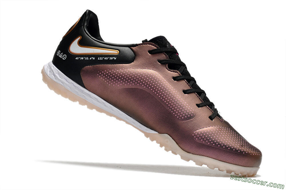 Nike React Tiempo Legend 9 Pro TF Low-Tops Soccer Shoes - Gold/White/Black 4