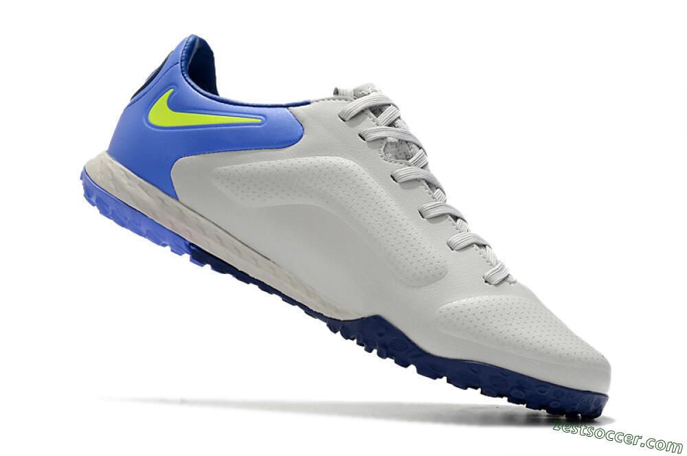 Nike React Tiempo Legend 9 Pro TF Low-Tops Soccer Shoes - Grey/Yellow/Blue 4