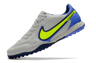Nike React Tiempo Legend 9 Pro TF Low-Tops Soccer Shoes - Grey/Yellow/Blue