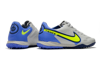 Nike React Tiempo Legend 9 Pro TF Low-Tops Soccer Shoes - Grey/Yellow/Blue