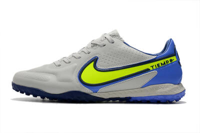 Nike React Tiempo Legend 9 Pro TF Low-Tops Soccer Shoes - Grey/Yellow/Blue