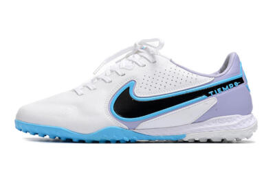 Nike React Tiempo Legend 9 Pro TF Low-Tops Soccer Shoes - White/Blue/Purple