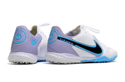 Nike React Tiempo Legend 9 Pro TF Low-Tops Soccer Shoes - White/Blue/Purple
