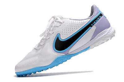 Nike React Tiempo Legend 9 Pro TF Low-Tops Soccer Shoes - White/Blue/Purple