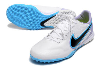 Nike React Tiempo Legend 9 Pro TF Low-Tops Soccer Shoes - White/Blue/Purple