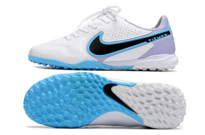 Nike React Tiempo Legend 9 Pro TF Low-Tops Soccer Shoes - White/Blue/Purple