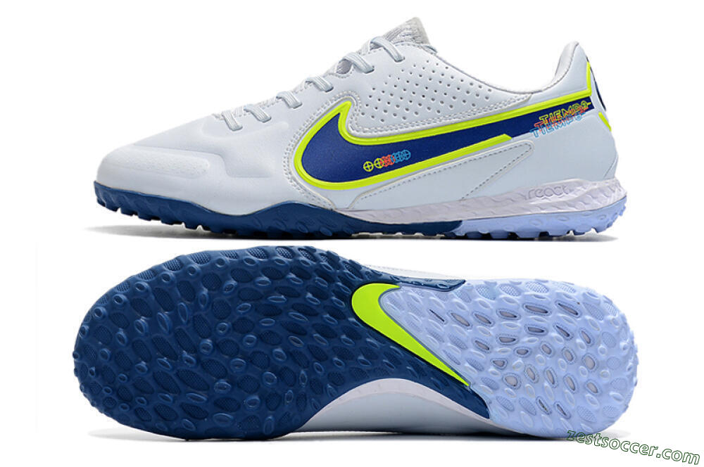 Nike React Tiempo Legend 9 Pro TF Low-Tops Soccer Shoes - Jade/Yellow/Blue 1