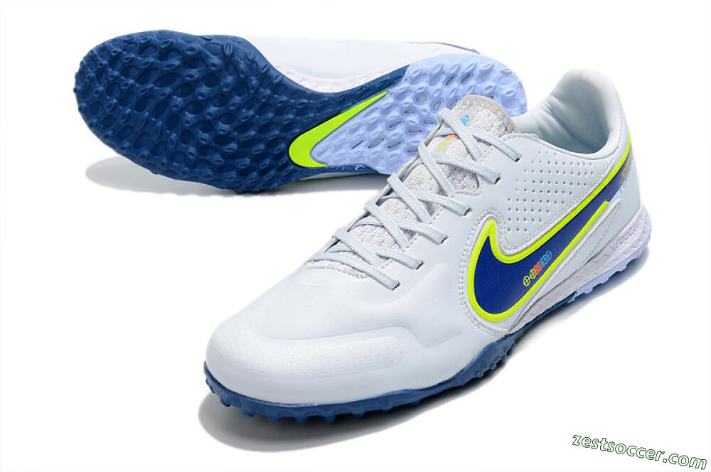 Nike React Tiempo Legend 9 Pro TF Low-Tops Soccer Shoes - Jade/Yellow/Blue 3
