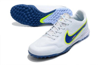 Nike React Tiempo Legend 9 Pro TF Low-Tops Soccer Shoes - Jade/Yellow/Blue