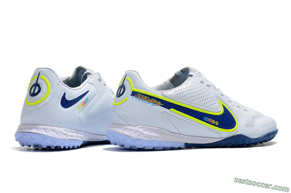 Nike React Tiempo Legend 9 Pro TF Low-Tops Soccer Shoes - Jade/Yellow/Blue 6