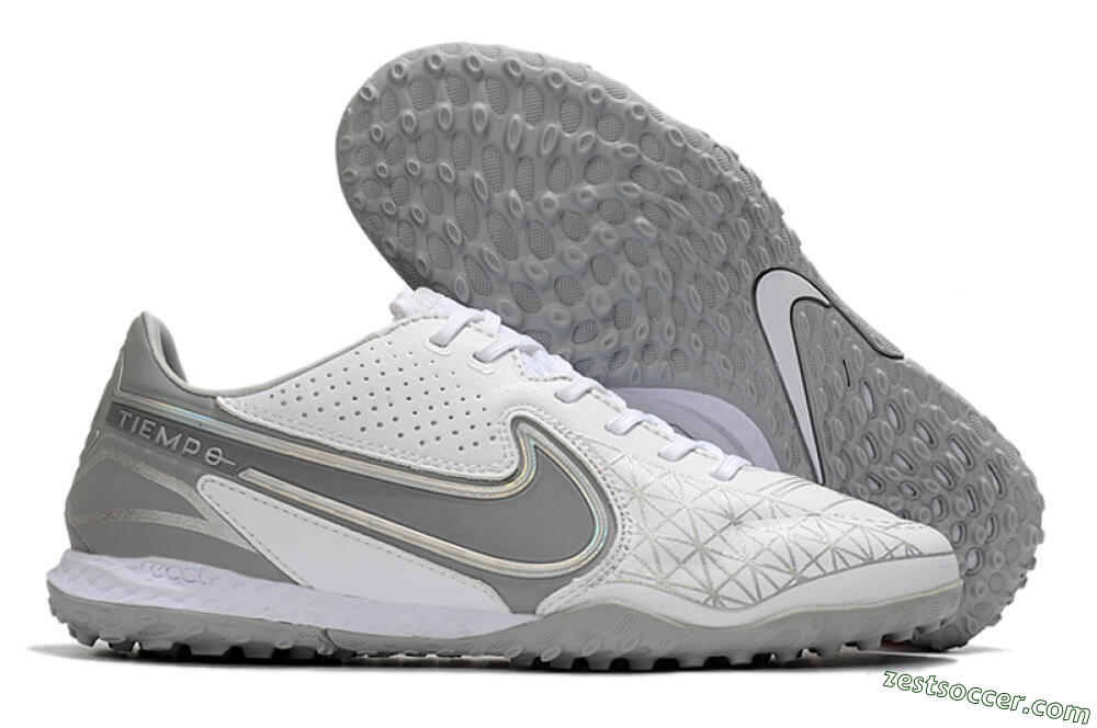 Nike React Tiempo Legend 9 Pro TF Low-Tops Soccer Shoes - Grey/White 0