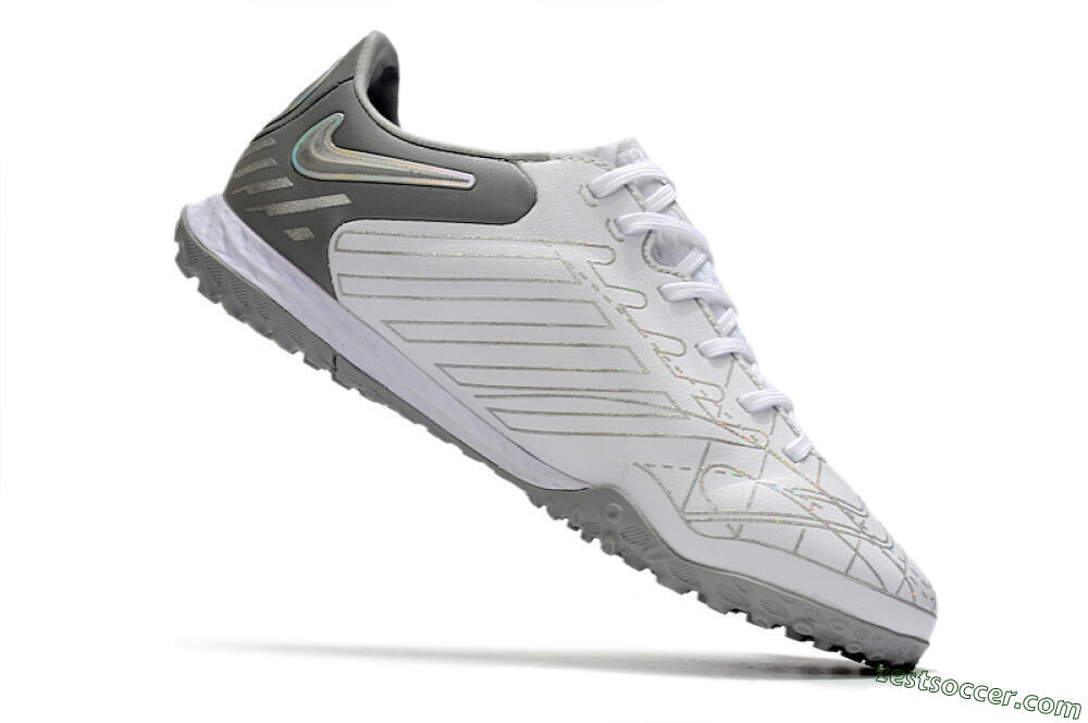 Nike React Tiempo Legend 9 Pro TF Low-Tops Soccer Shoes - Grey/White 4