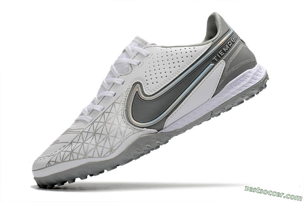 Nike React Tiempo Legend 9 Pro TF Low-Tops Soccer Shoes - Grey/White 5
