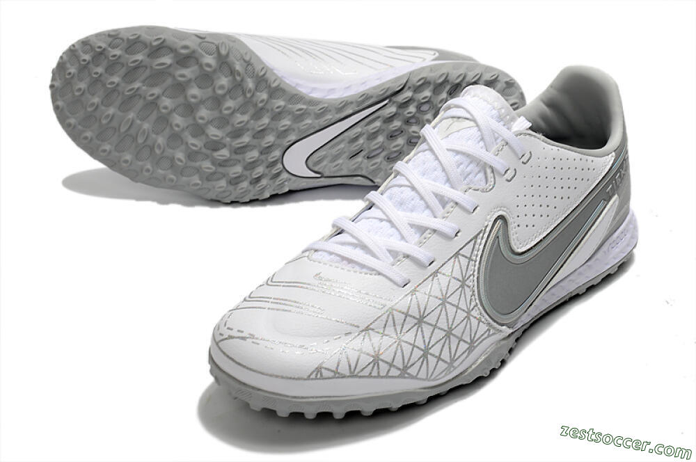 Nike React Tiempo Legend 9 Pro TF Low-Tops Soccer Shoes - Grey/White 3
