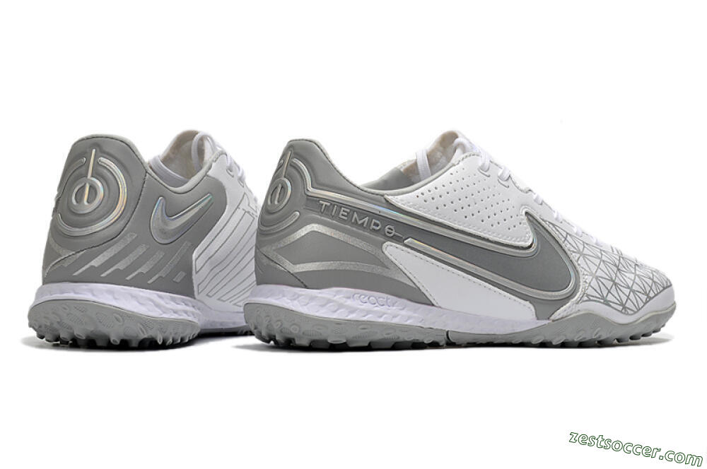 Nike React Tiempo Legend 9 Pro TF Low-Tops Soccer Shoes - Grey/White 6