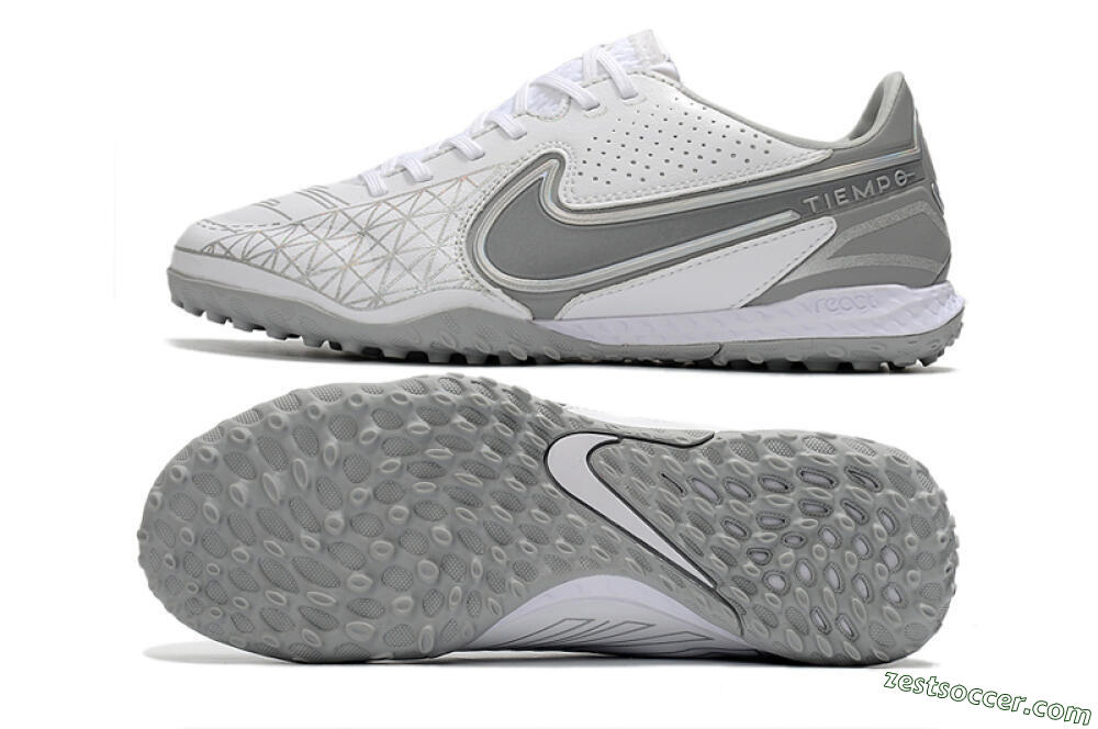 Nike React Tiempo Legend 9 Pro TF Low-Tops Soccer Shoes - Grey/White 1