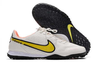 Nike React Tiempo Legend 9 Pro TF Low-Tops Soccer Shoes - White/Yellow/Black