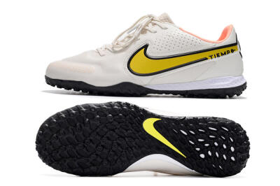 Nike React Tiempo Legend 9 Pro TF Low-Tops Soccer Shoes - White/Yellow/Black
