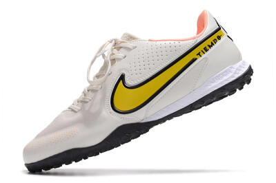 Nike React Tiempo Legend 9 Pro TF Low-Tops Soccer Shoes - White/Yellow/Black