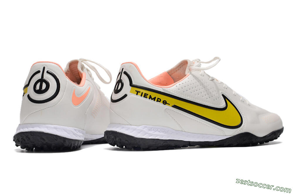 Nike React Tiempo Legend 9 Pro TF Low-Tops Soccer Shoes - White/Yellow/Black 6