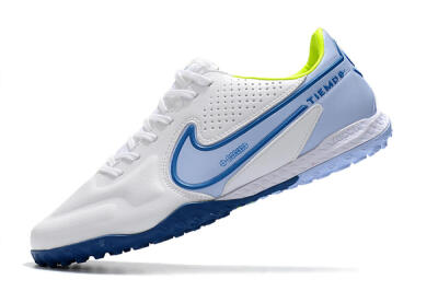 Nike React Tiempo Legend 9 Pro TF Low-Tops Soccer Shoes - White/Blue/Yellow
