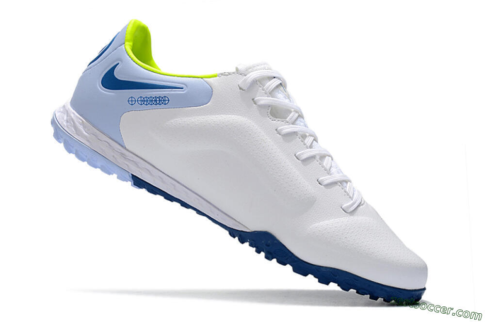 Nike React Tiempo Legend 9 Pro TF Low-Tops Soccer Shoes - White/Blue/Yellow 4