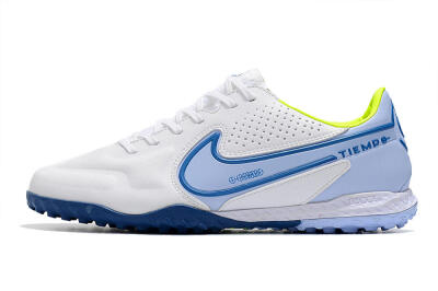 Nike React Tiempo Legend 9 Pro TF Low-Tops Soccer Shoes - White/Blue/Yellow