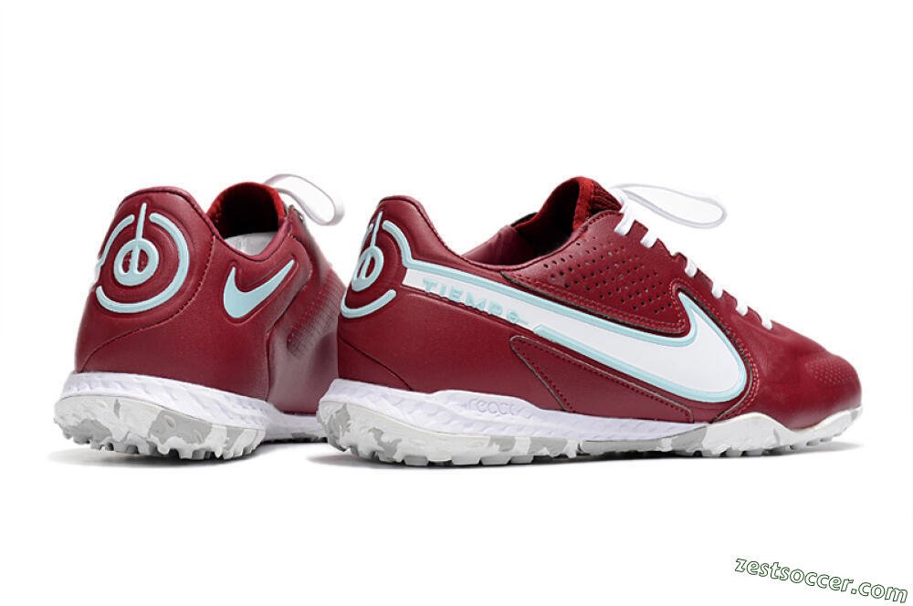 Nike React Tiempo Legend 9 Pro TF Low-Tops Soccer Shoes - Red/White/Jade 6