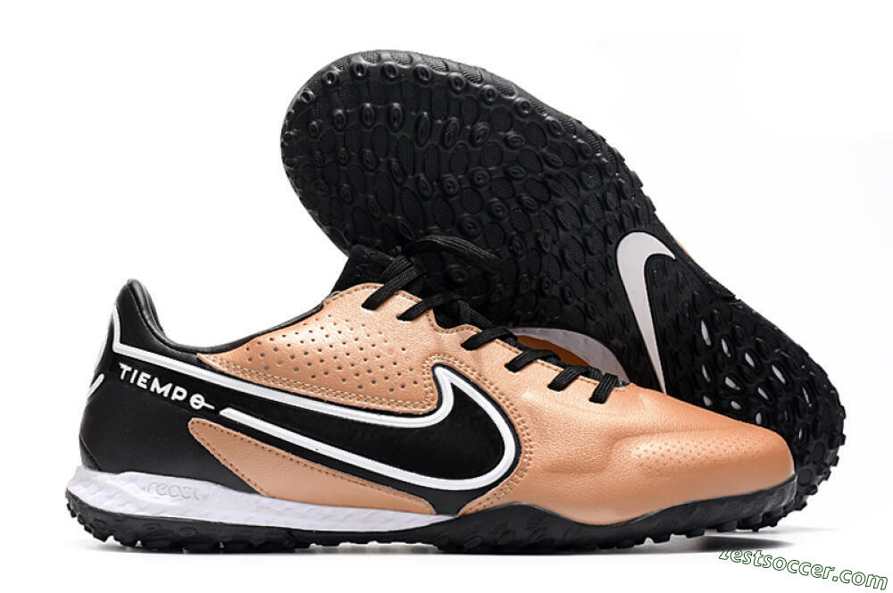 Nike React Tiempo Legend 9 Pro TF Low-Tops Soccer Shoes - Gold/White/Black 0
