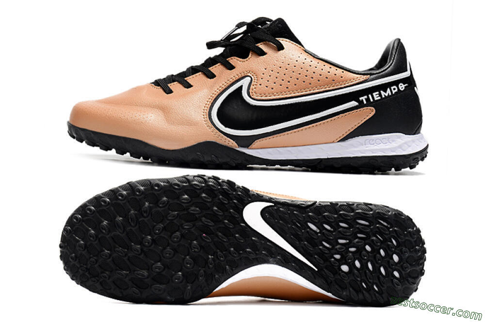 Nike React Tiempo Legend 9 Pro TF Low-Tops Soccer Shoes - Gold/White/Black 1