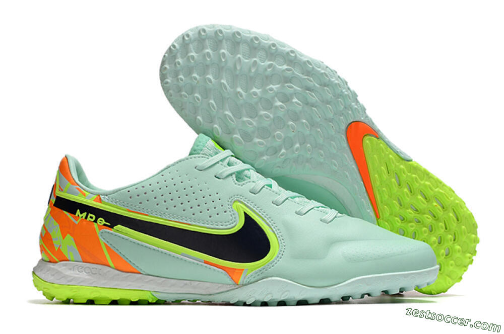 Nike React Tiempo Legend 9 Pro TF Low-Tops Soccer Shoes - Jade/Yellow/Orange/Black 0