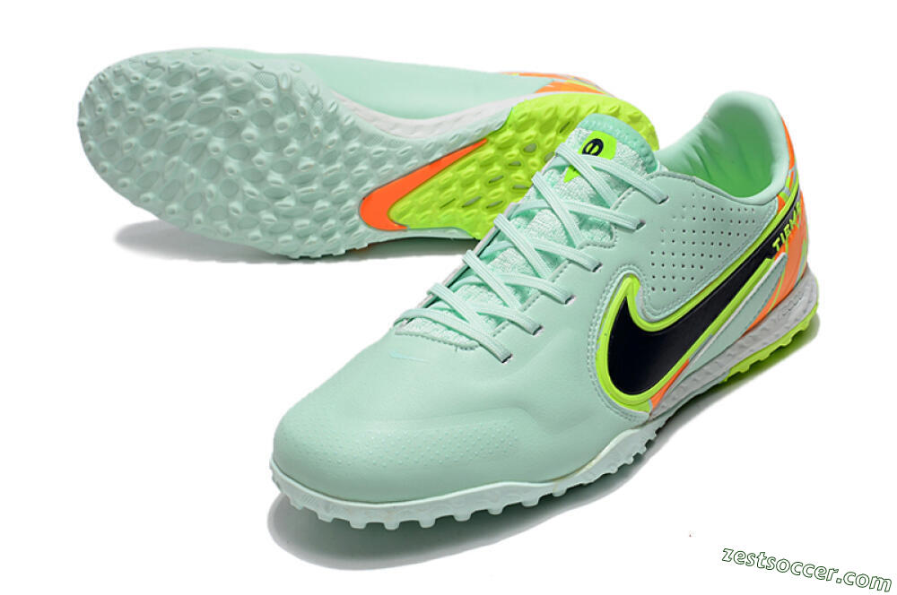 Nike React Tiempo Legend 9 Pro TF Low-Tops Soccer Shoes - Jade/Yellow/Orange/Black 3