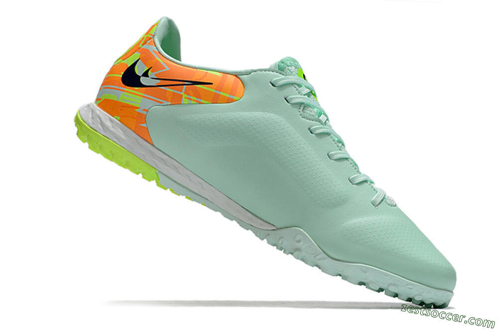 Nike React Tiempo Legend 9 Pro TF Low-Tops Soccer Shoes - Jade/Yellow/Orange/Black 4