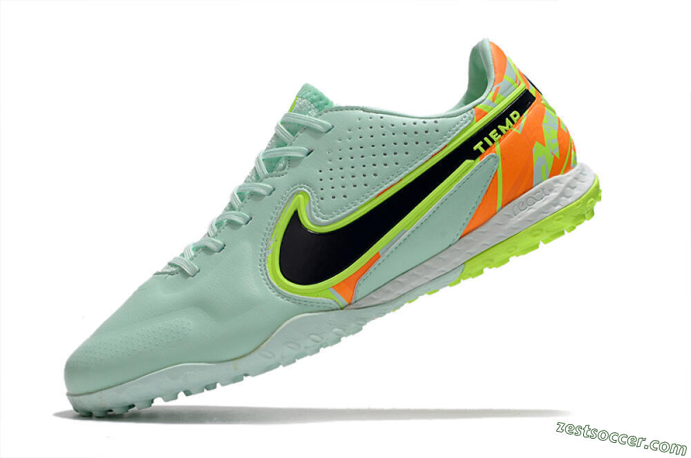 Nike React Tiempo Legend 9 Pro TF Low-Tops Soccer Shoes - Jade/Yellow/Orange/Black 5