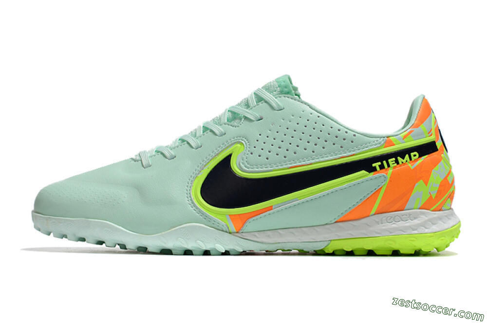 Nike React Tiempo Legend 9 Pro TF Low-Tops Soccer Shoes - Jade/Yellow/Orange/Black 2