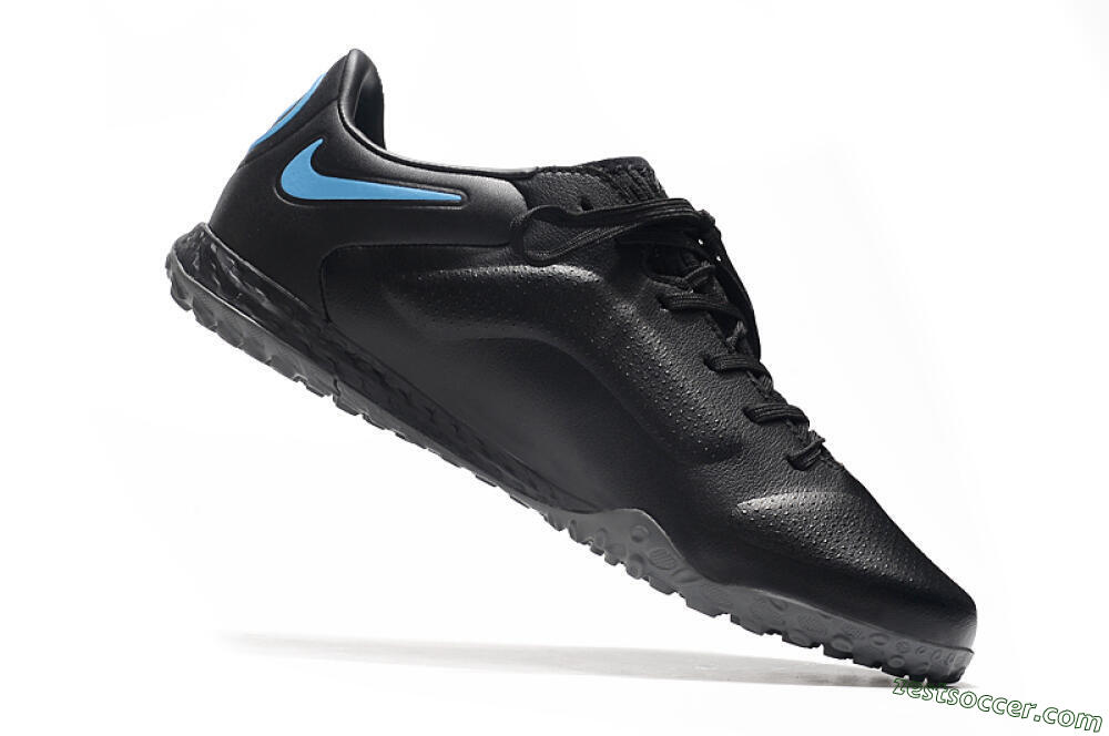 Nike React Tiempo Legend 9 Pro TF Low-Tops Soccer Shoes - Black/Gold/Blue 4
